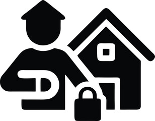 Home security protection house lock burglar icon