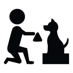 A charming and heartwarming silhouette showing the special bond between a child and their pet. A dog sits attentively watching a child build a sandcastle. Perfect for pet-related products, storybooks,