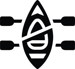 Boat icon with paddles vector