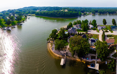  Norton Shores muskegon, Michigan Mona Lake Aerial View – July 2025 Lakeside Scene”