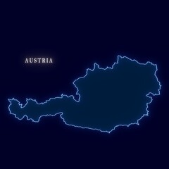 Abstract Austria Futuristic Concept Neon Map