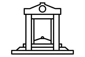 line art Guillotine vector silhouette illustration isolated on white background