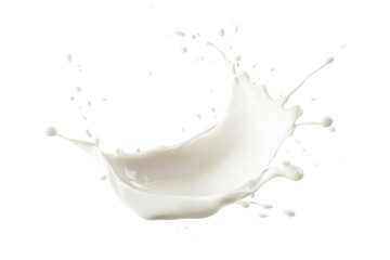Realistic milk splashes or wave with drops and splatter isolated Milk splash and pouring on PNG transparent background	