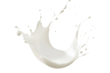 Realistic milk splashes or wave with drops and splatter isolated Milk splash and pouring on PNG transparent background	