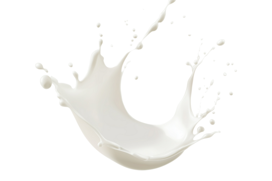 Realistic milk splashes or wave with drops and splatter isolated Milk splash and pouring on PNG transparent background	