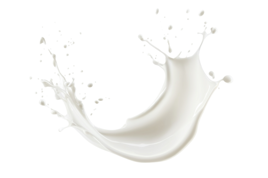 Realistic milk splashes or wave with drops and splatter isolated Milk splash and pouring on PNG transparent background	