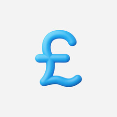 3d Realistic Poundsterling icon vector Illustration