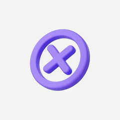 Obraz premium 3d Realistic Cross Checkmark icon vector Illustration