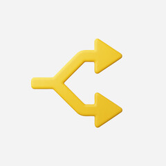 3d Realistic Split Arrows icon vector Illustration