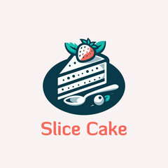 Slice Cake bakery shop logo design vector template. Sweet cake icon based logo design editable vector file. cup cake, Chocolate cake, pasty, birthday cake vector
