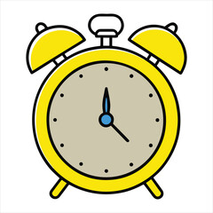 Obraz premium antique alarm clock silhouette vector