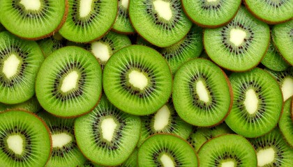 Vibrant Kiwi Slices Close-Up Composition of Circular Fruit, Green Texture, Food Photography, Healthy Eating Kiwi, Fruit