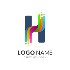 Colorful Modern Letter H Logo Design – Creative & Vibrant Branding Icon