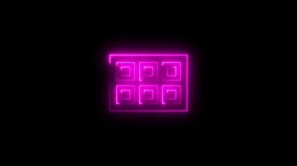 Glowing Neon Pink Grid Pattern Abstract Background Seamless Loop Futuristic Digital Technology - Powered by Adobe