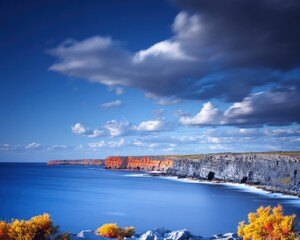 Obraz premium Coastal cliffs under dramatic sky