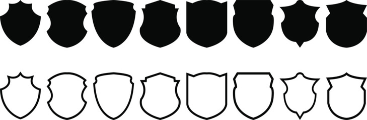 Set of shields. Protect shield vector . Basic shield vector