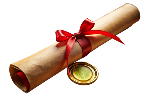 Golden premium award ribbon with stars and red ribbons on black