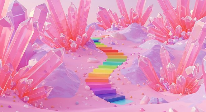 Rainbow Steps to Crystal Dreamscape