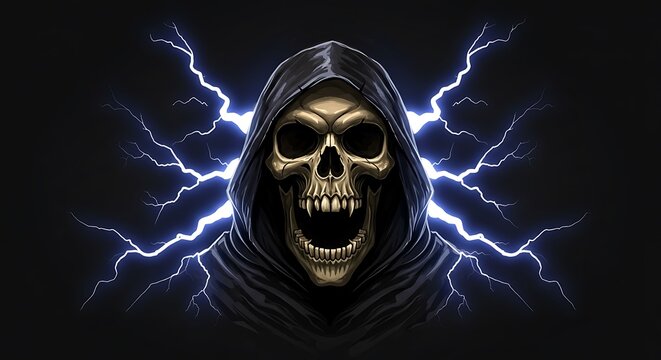 Grim Reaper: Electric Storm Digital Art