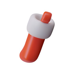 Abstract 3D Render:  Orange and White Modern Design