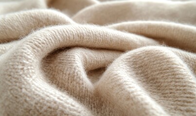 Quiet luxury close-up of Borg teddy fabric, capturing the soft texture and elegant simplicity of luxury home design, Generative AI