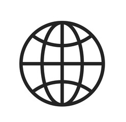 Global Network Icon: Dark Minimalist Design