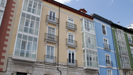 habitation buildings at huerto del rey square in burgos in spain 