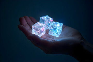 Holding Luminous Cubes with Galaxy Effect in Hand