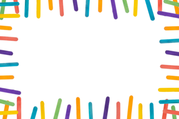 color pencils frame with transparent white background PNG