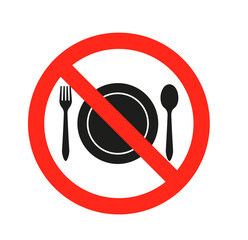 No Food Allowed: Red Circle Prohibition Sign