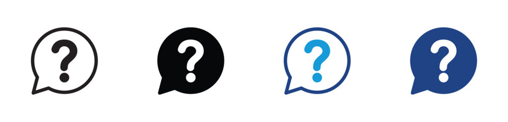 question mark  icon set. help speech bubble sign . problem , chat question . vector illustration . 