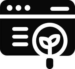 Website seo with eco friendly growth icon
