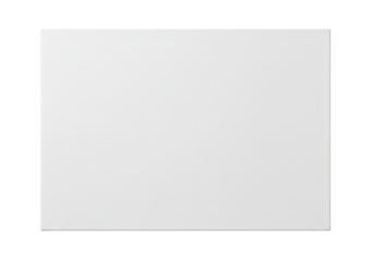 A clean blank white rectangle is presented on a plain transparent background offering ample copy space