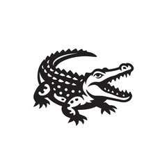 Fototapeta premium Crocodile black and white vector illustration
