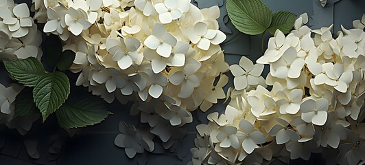 A panicle hydrangea divided into puzzle pieces, generative AI