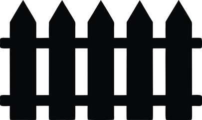 rural wooden fence silhouette vector illustration