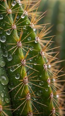 Cactus Skin Texture with Dew – Sharp Macro Close-Up