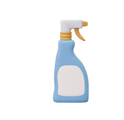 3D Render: Light Blue Spray Bottle, Blank Label