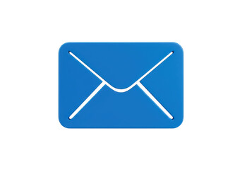 A simple blue icon representing an email envelope with a white outline against a transparent background