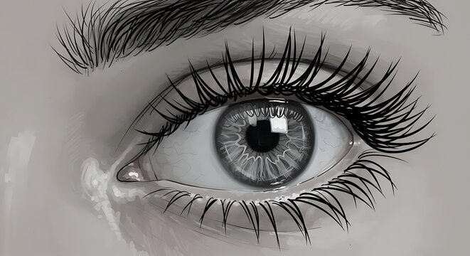 Gray Scale Eye: Intriguing Depth, Expressive Gaze