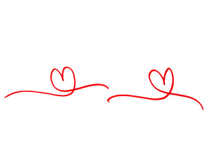 Fototapeta premium Red heart doodle patterns in a playful style on transparent PNG background