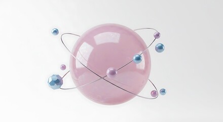 Pink Orb & Celestial Dance: 3D Render
