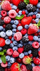Frozen mixed berries close-up