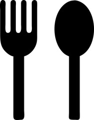 Spoon and Fork Silhouette Icon – Restaurant, Food & Dining Symbol

