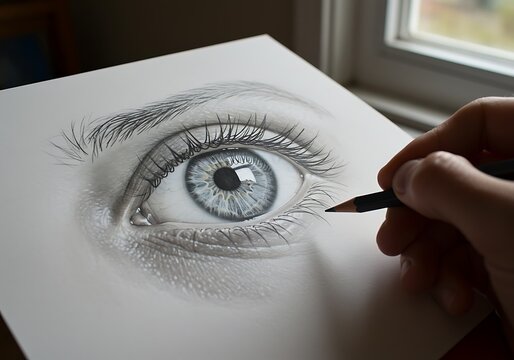 Graphite Gaze: A Moment in Creation - Powered by Adobe