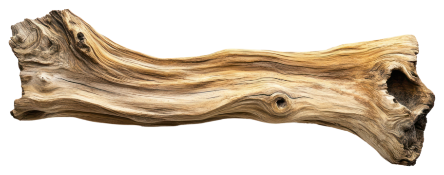 PNG Driftwood with visible wood grain natural texture element.