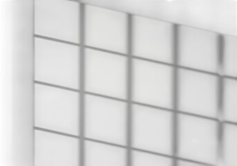 A closeup perspective of a white grid pattern with subtle lighting and shadows creating a modern geometric texture isolated on transparent