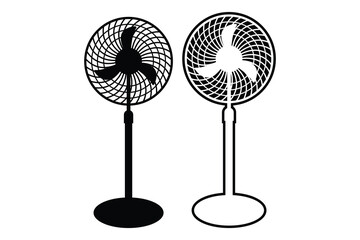 Obraz premium Fan art silhouette vector out line art on white background
