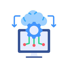 Cloud Computing flat color icon