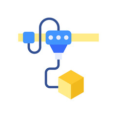 3D Printing flat color icon